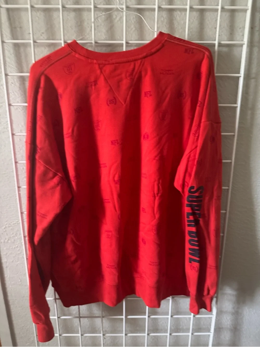 Tommy Hilfiger Red Super Bowl LVI Patch Crewneck Sweater